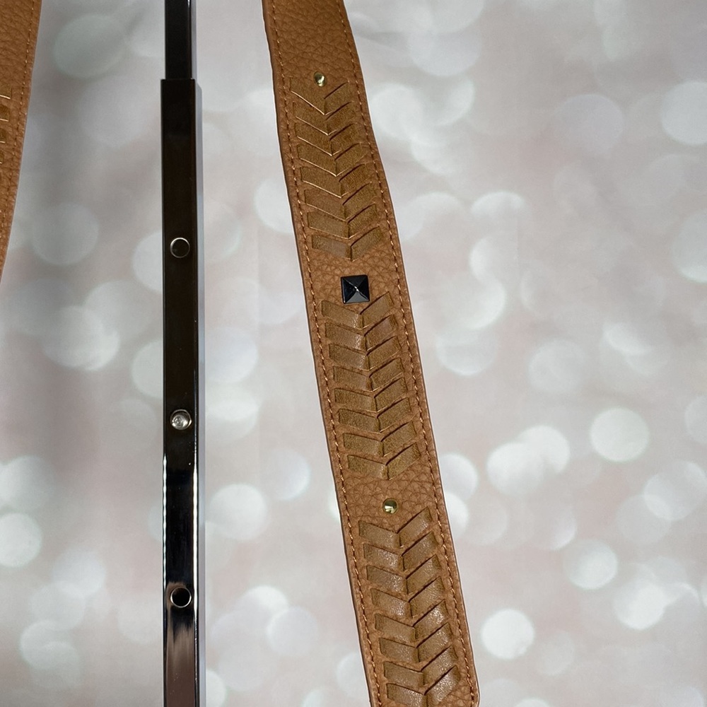 STEVE MADDEN Tan Faux Leather Studded Crossbody - Picture 3 of 11